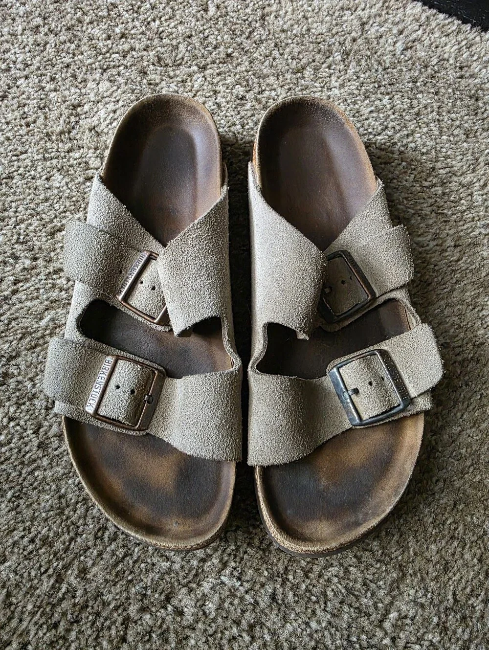 Birkenstock Arizona Suede Double-Strap Sandals - Taupe